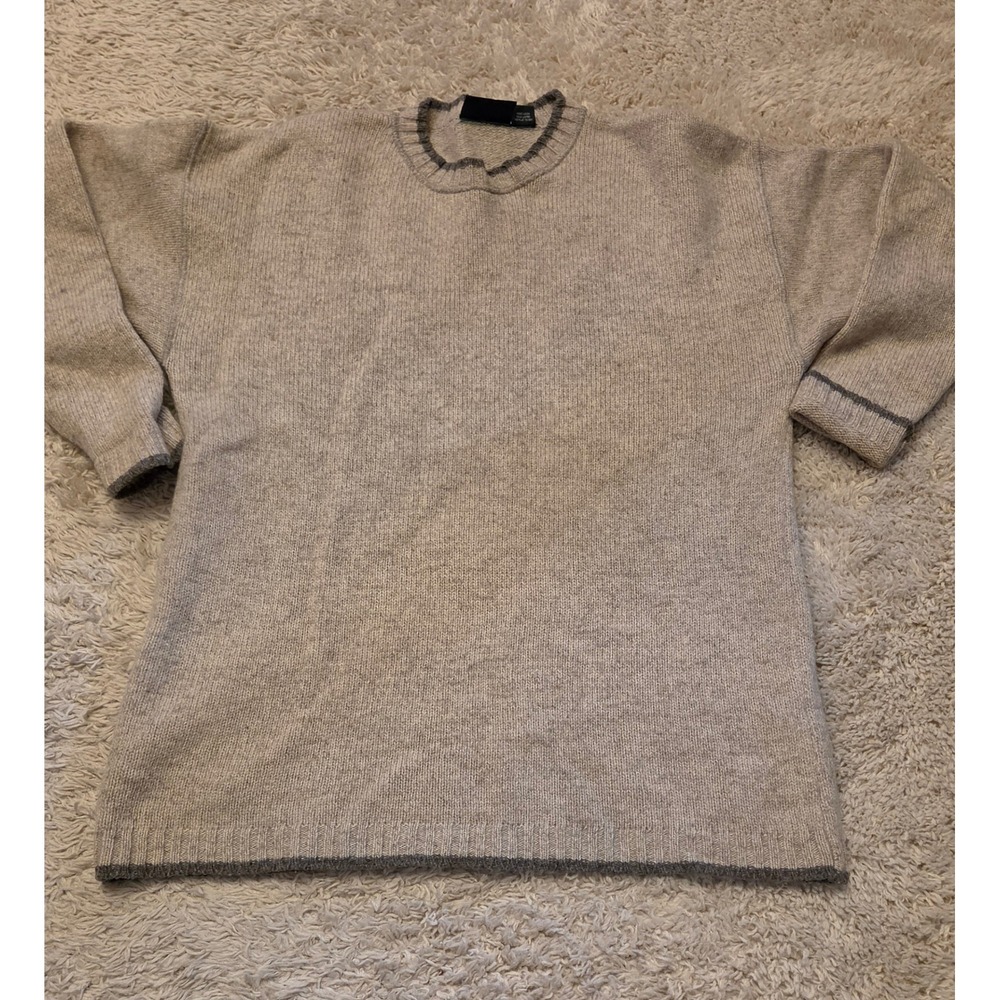 Coleman Knit 100% Wool Crewneck Sweater Mens Size Medium Tan‎ Gray